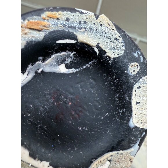 Souvenir VTG Handcrafted Etna Volcano Ceramic Vase Texture Italy Rustic cottage - Picture 11 of 15